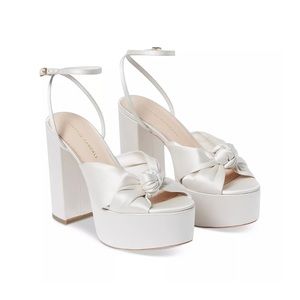 COPY - Loeffler Randall Roz Cream Knot Platform Heels- size 8
